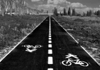 Silver Fx per strada + B&W di PS per il resto, maschera Galleria sfocatura/ Scostamento inclinazione di PS per simulare diaframma più aperto. Raddrizzata con Alterazione prospettica di PS.